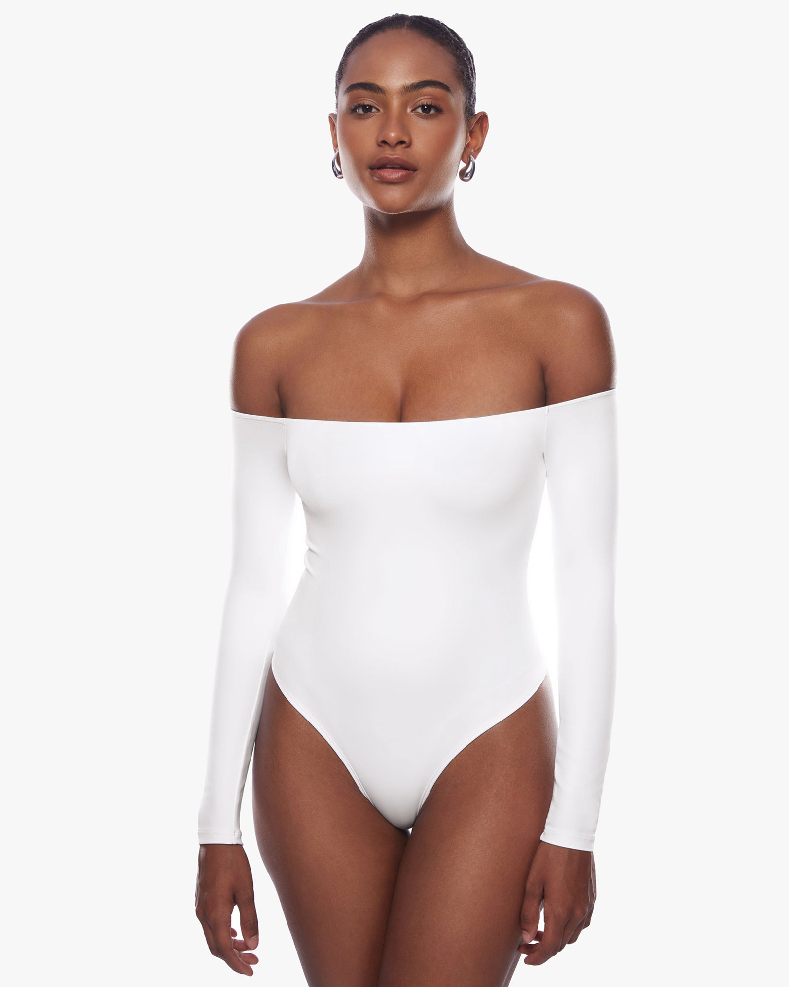 Natrelax® Off The Shoulder Long Sleeve Bodysuit – inlyric